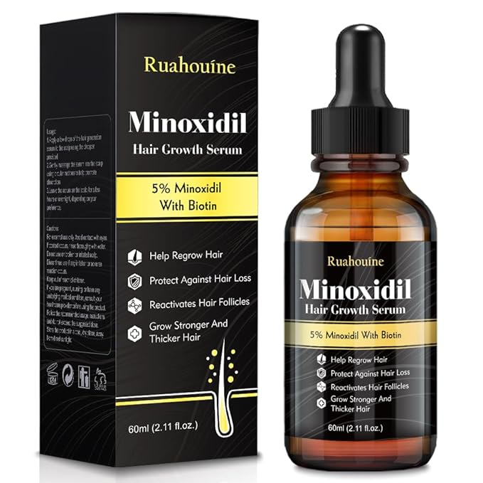 5% Minoxidil with Biotin Hair Growth Serum Oil for Men and Women